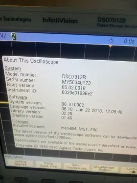 DSO7012B AGILENT Digital Oscilloscope Channel Dso Osc Once