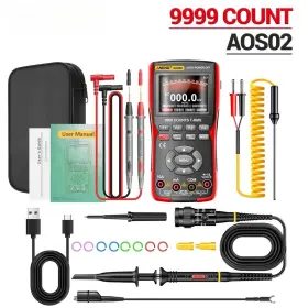 Aneng Aos02 2-in-1 Handheld Oscilloscope And True-rms Multimeter 9999 Counts 10mhz