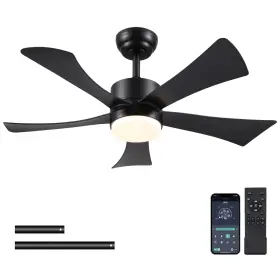 Bayday 8905 42 Inch Ceiling Fans With Lights Modern Black Fan Remote Contro