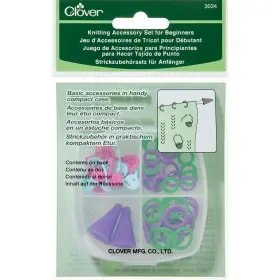 Clover 3034 Knitting Accessory Set For Beginners With Case Stitch Markers New