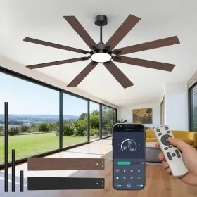 Crazypai Hyj-fsd72-b1 72 Inch Large Ceiling Fan With Lights Modern Fans And Re