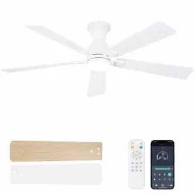 Dolavast Hy-6162-5/60-wh Ceiling Fans With Lights 60 Inch Low Profile Fan Ligh... Fast Ship