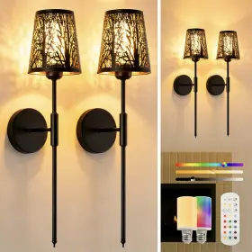 Eidearay Wl-bn17-18 Rechargeable Wall Sconce Battery Operated Set Of 2 Not Hardwire