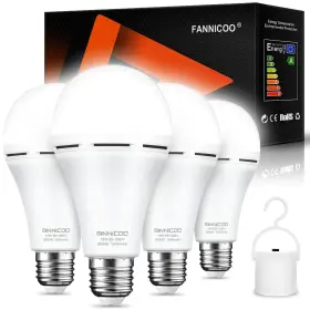 6500K FANNICOO Rechargeable Emergency Light Bulbs Battery