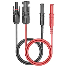 Goupchn T10084 Safety Banana Plugs To Solar Connectors Silicone Test Leads 2pcs Red