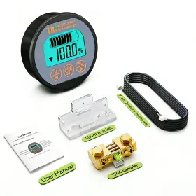 Hengshan Al-16-80v-100a Aili Battery Monitor With Shunt 8-120v 0-100a Voltage Current Meter State O