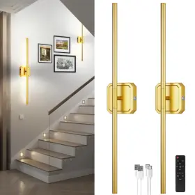 Luminzenlux Hcp042 Modern Battery Operated Wall Sconces Set Of Two 10000mah Rechargeable Li