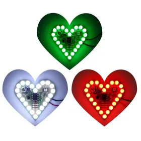 Mioyoow A90243 3-set Heart Shaped Diy Light Kits Flashing Led Lights Soldering Prac