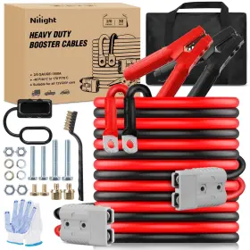 Nilight 10188js 2/0 Gauge 30 Feet Heavy Duty Jumper Cables 1500 Amp Booster Battery C