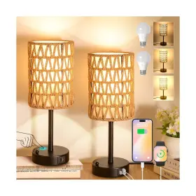 TL828 PLOMIXIUS Rattan Table Lamps Living Dimmable Touch Sma
