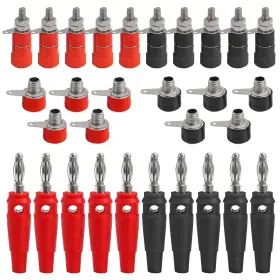 Qccan 687117718792 30pcs Binding Posts Terminals 4mm Banana Plug Socket And Red Black Gold Pla