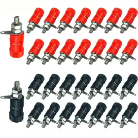 Qitindasen 781621288021 30 Red Banana Sockets Jack Connector Screw Terminals