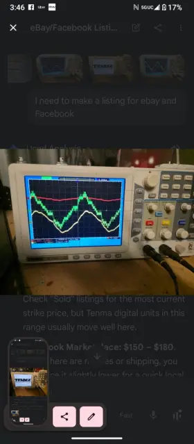 Tenma 72-2580 Digital Storage Oscilloscope - 2 Channel 30mhz 250ms/s Tested
