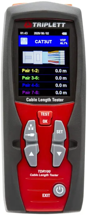 Triplett 614395002268 Tdr100 Cable Length Tester And Time Domain Reflectometer