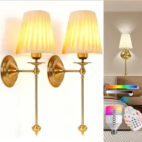 Yollzey Yolfgck15zzws Battery Operated Wall Sconces Set Of 2 10000mah Rechargeable Cordless Led Wa