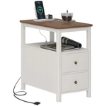 Homcom Modern End Table With Charging Station And Usb Ports, Narrow Side. Fixed Price $171.58.