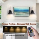 Civaza Gray Battery Operated Easy Install Remote Control Wall Sconces Set Of 2. Fixed Price $49.00.
