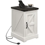 Homcom End Table With Charging Station And Usb Ports, Farmhouse Side Wit. Fixed Price $183.08.