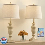 Saiweya 27.5 Vintage Farmhouse Table Lamps Set Of 2 Bedside Lamp 3 Way Dimmable. Fixed Price $131.23.