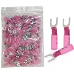 100pcs Red 22-16 Awg Marine Grade Heat Shrink Fork Connectors, 10 Tinned Copp.... Fixed Price $16.74.