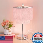 Pink Dimmable Touch Lamp W/ Usb Port For Girls Room - 3-way, Tassel Design. Fixed Price $105.45.