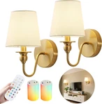 Wireless Battery Operated Wall Sconces Set With Remote & Dimmable Led Bulbs. Fixed Price $85.99.