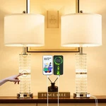 Saiweya Crystal Table Lamps Modern 3-way Dimmable Bedside Lamp With 2 Usb Por.... Fixed Price $136.27.