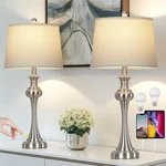 28.75"silver Table Lamps Set Of 2, 3 Way Touch Control Living Room With.... Fixed Price $129.38.