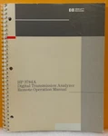 Hp 03784-90001 1989 3784a Digital Transmission Analyzer Remote Oper. Manual.. Fixed Price $49.99.