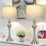 28.75"silver Table Lamps Set Of 2, 3 Way Touch Control Living Room With.... Fixed Price $127.04.