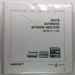Hp 8507b Network Analyzer Operating & Service Manual Volume 1 P/n 08507-90022. Fixed Price $49.99.