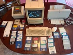 Vtg 1980s Mac Classic W/ Orig Key Board, Several Floppies, Style Writer Ll Works. Fixed Price $625.00.