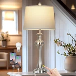 28.75" Silver Table Lamps For Living Room,3 Way Touch Control Lamp, Bed.... Fixed Price $98.80.